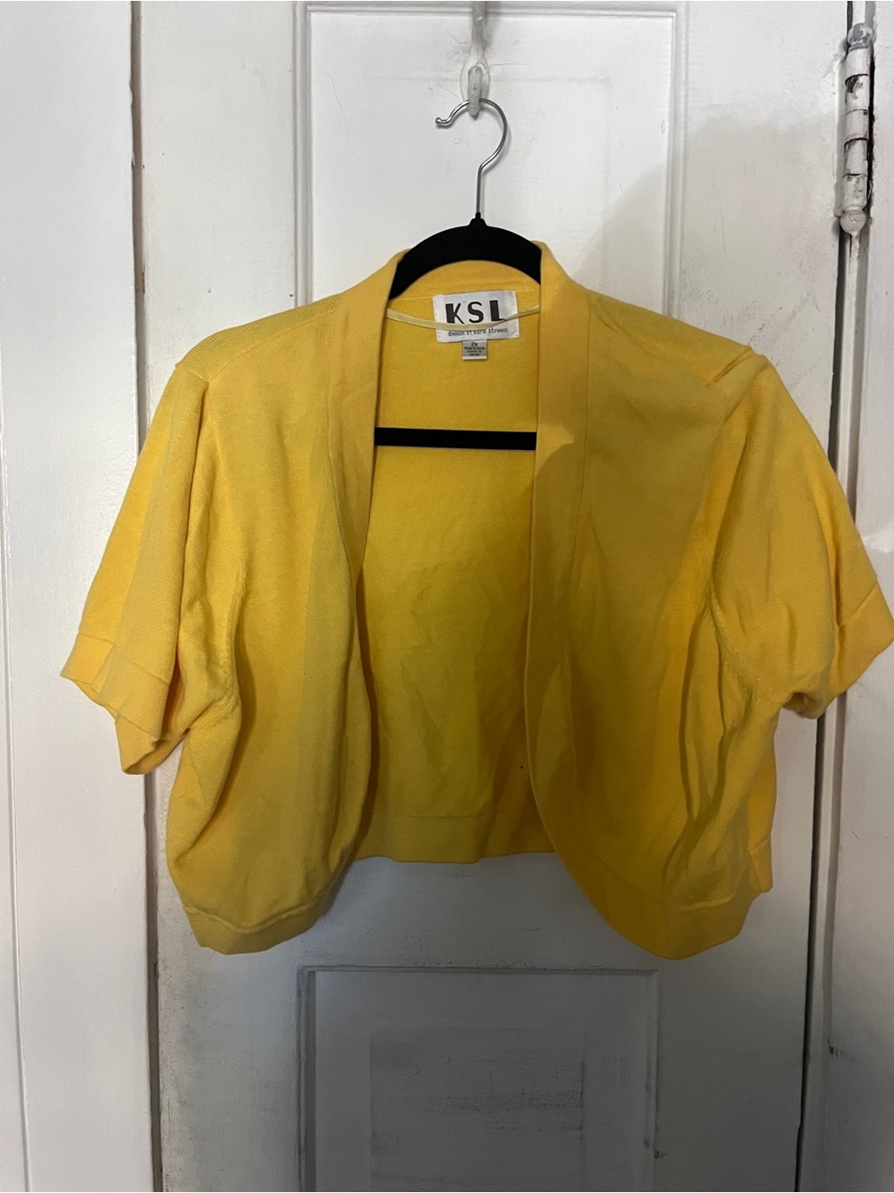 KSL Women's Yellow Open-Front Short Sleeve Shrug